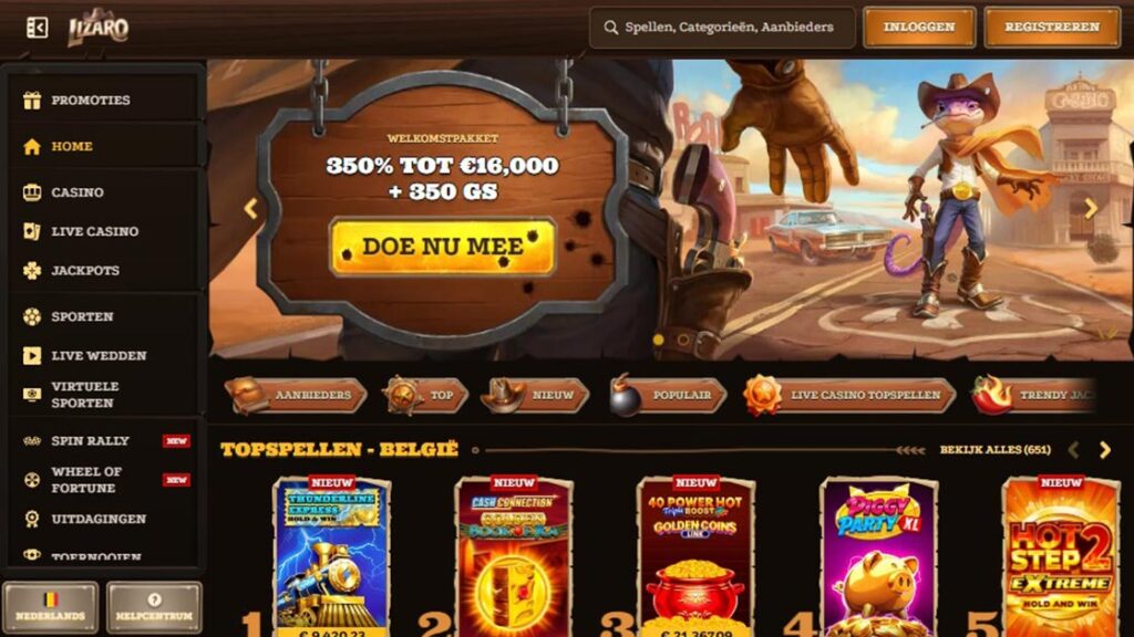 homepage van de belgische bookmaker lizaro