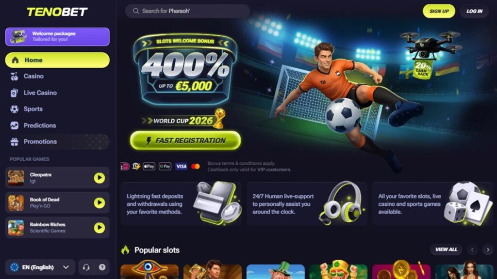 homepage van de beste online bookmaker tenobet
